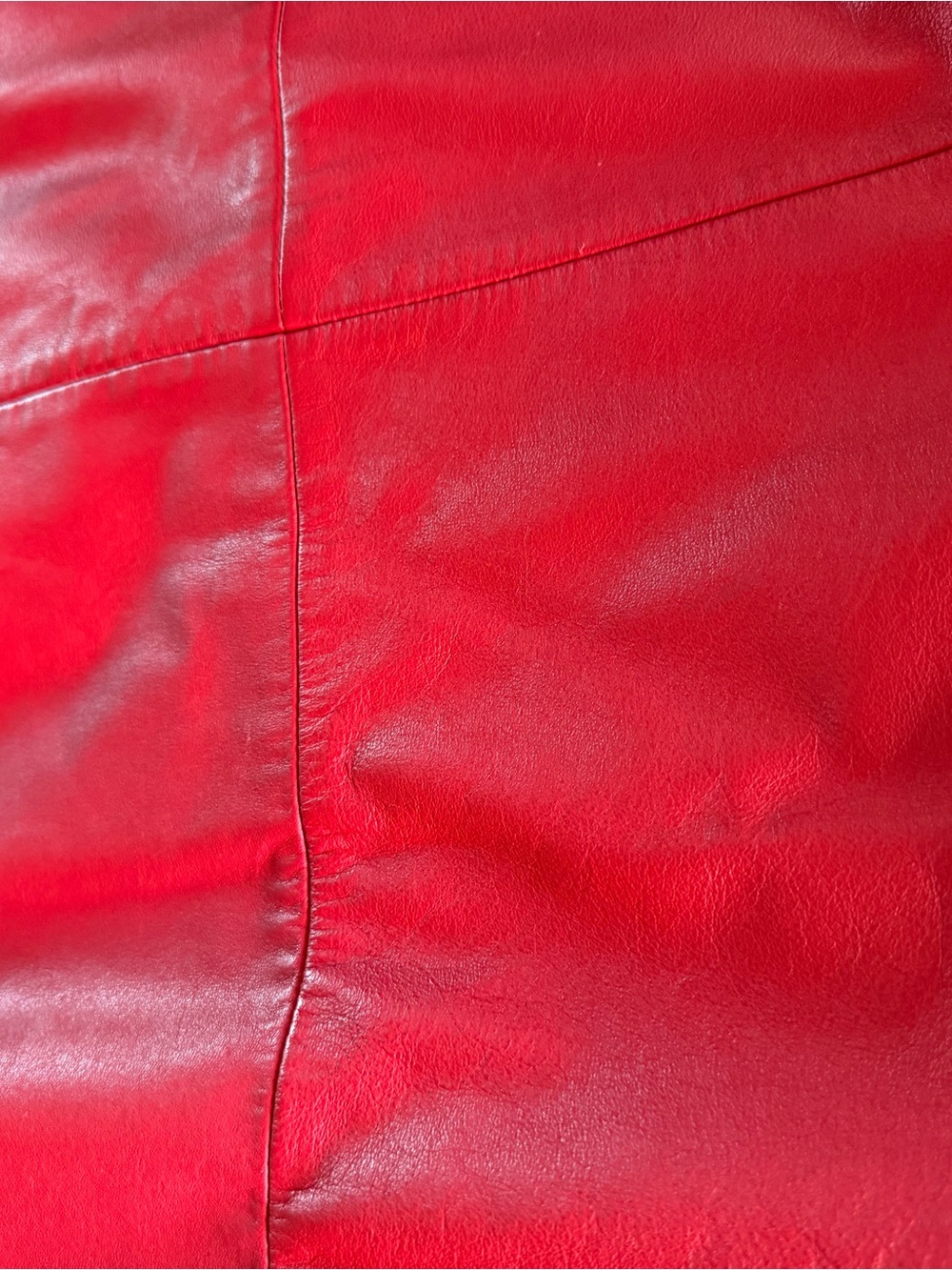 Vintage Investments Red Leather Skirt Size 8 Fits Modern XS 0 2 - Picture 7 of 16